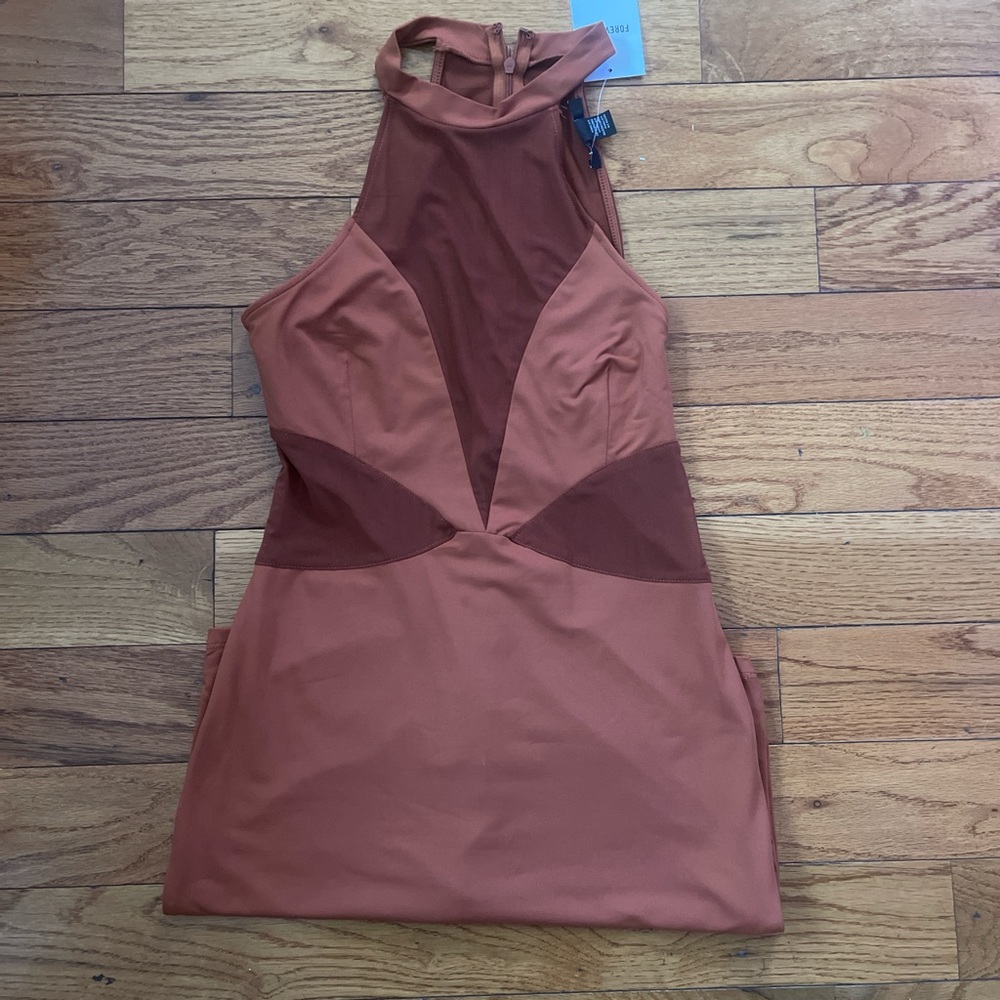 brown bodycon dress